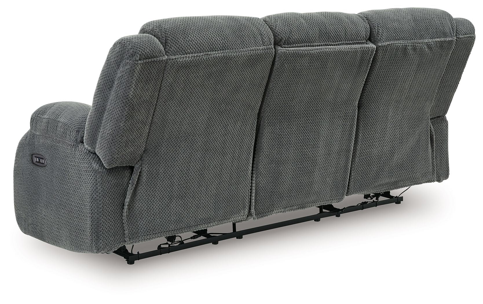 Observation - Reclining Power Sofa With Drop Down Table - Steel - Hornell Furniture Outlet