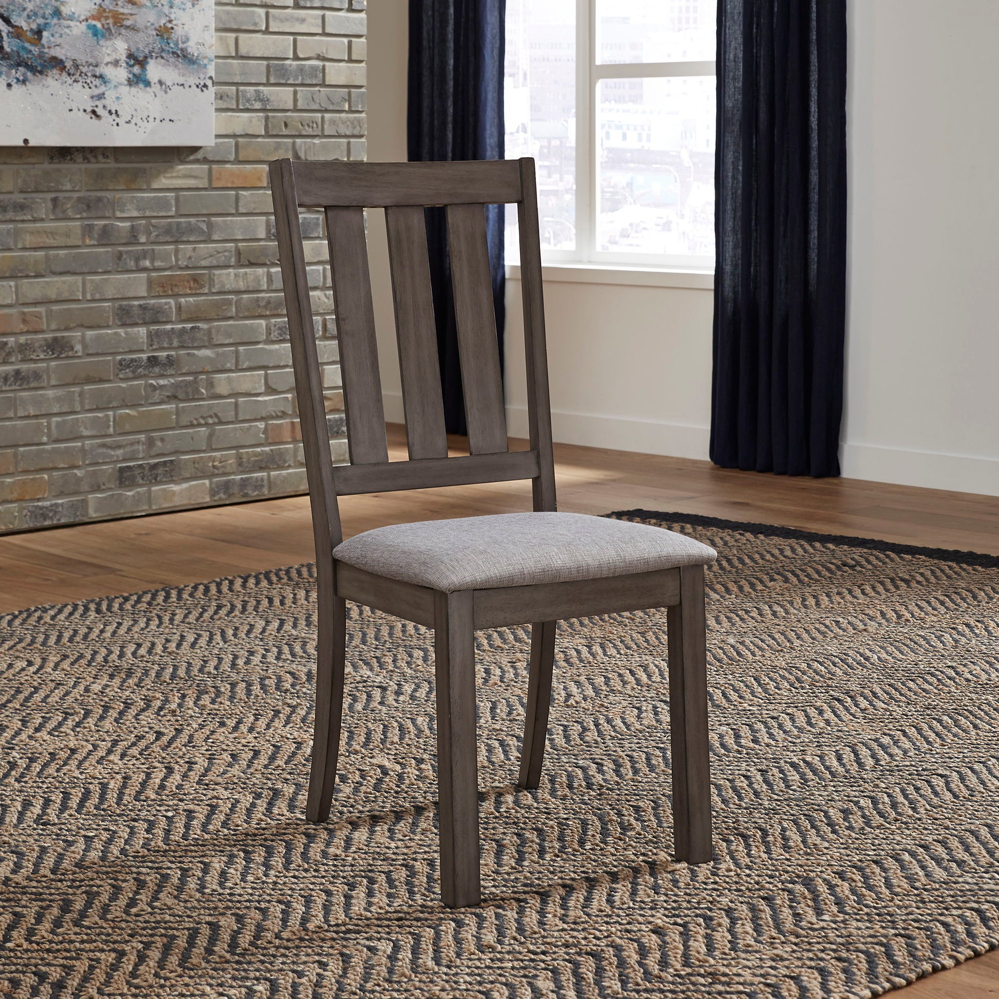 Tanners Creek - Slat Back Side Chair - Dark Gray - Hornell Furniture Outlet