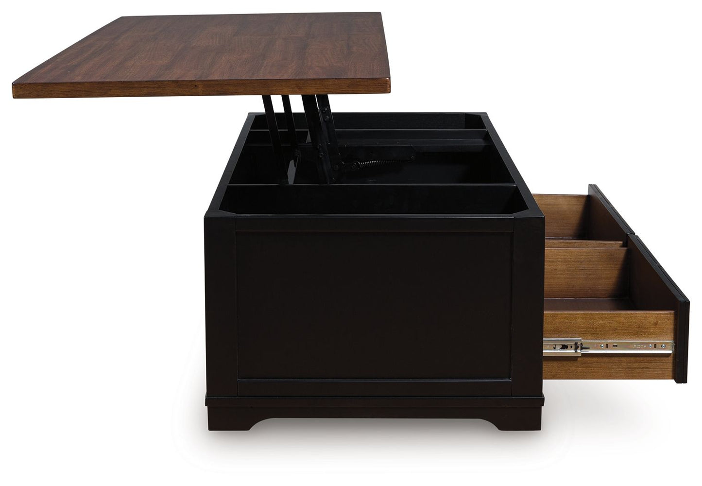 Wildenauer - Brown / Black - Lift Top Cocktail Table - Hornell Furniture Outlet