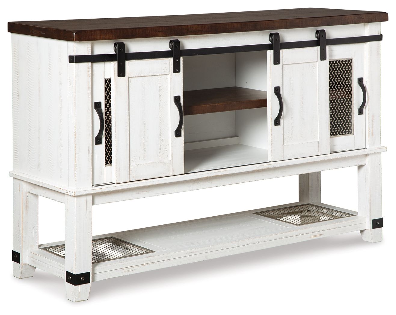 Valebeck - Dining Room Server - White / Brown - Hornell Furniture Outlet