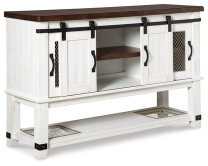 Valebeck - Dining Room Server - White / Brown - Hornell Furniture Outlet