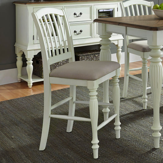 Cumberland Creek - Slat Back Counter Chair (RTA) - Nutmeg / Buttermilk - Hornell Furniture Outlet