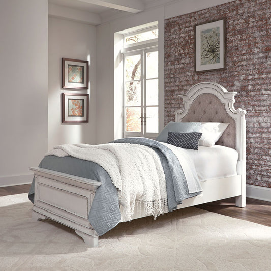 Magnolia Manor - Full Upholstered Bed - White - Hornell Furniture Outlet