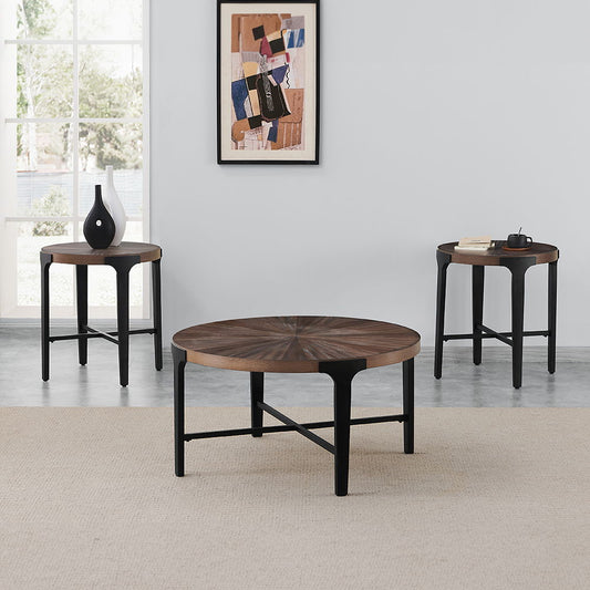 Chevron - 3 Piece Table Set - Brown - Hornell Furniture Outlet