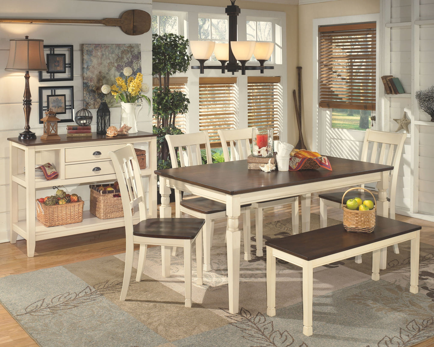 Whitesburg - Brown / Cottage White - Dining Room Side Chair (Set of 2) - Hornell Furniture Outlet