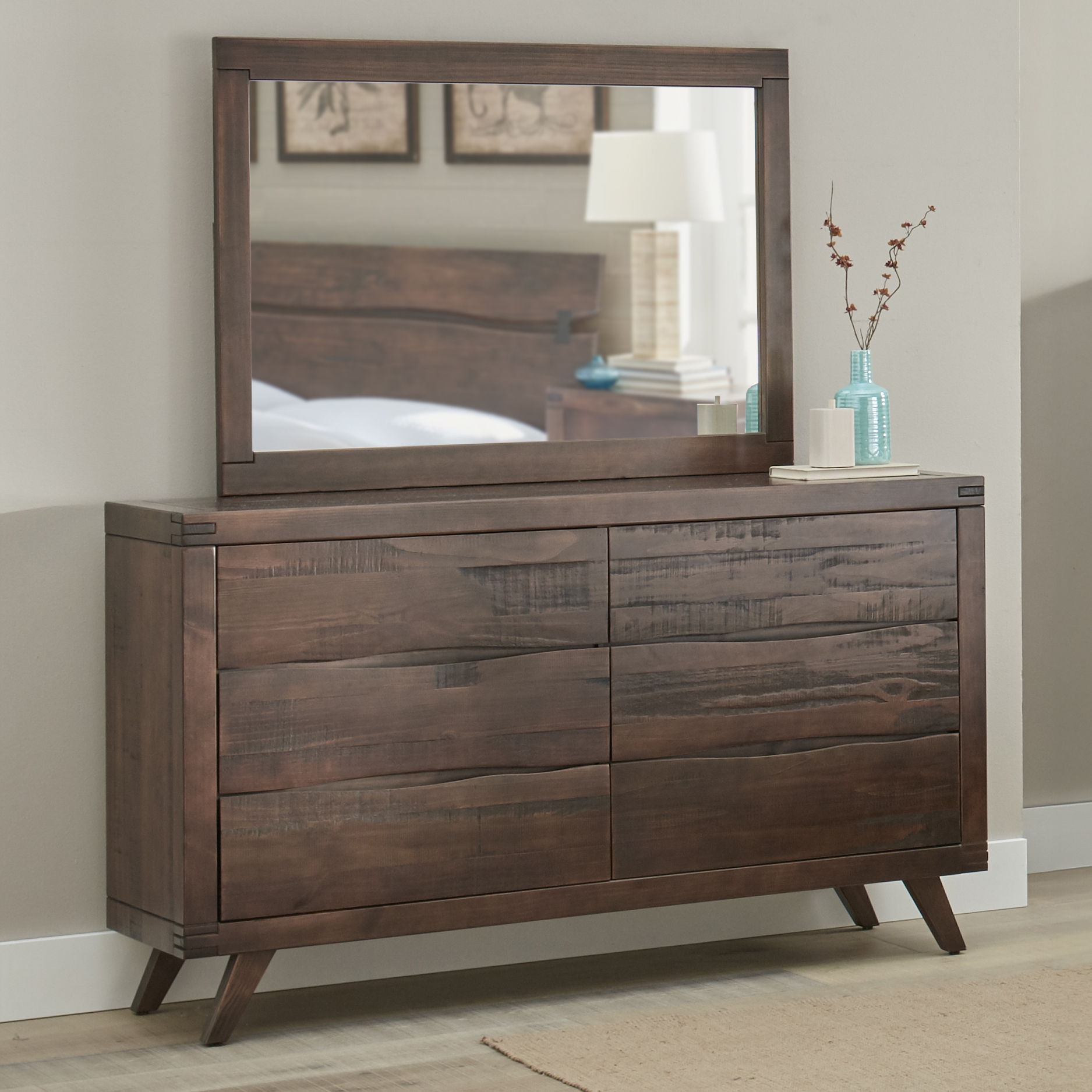 Pasco - Dresser And Mirror - Brown - Hornell Furniture Outlet