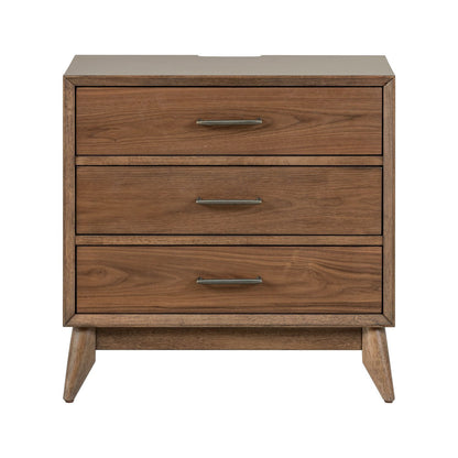 Century Modern - Nightstand With Charging Station - Light Brown - Hornell Furniture Outlet