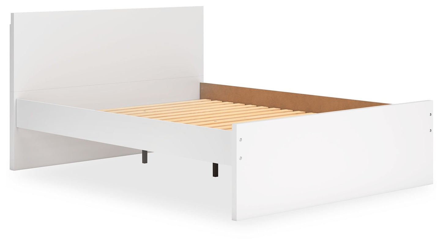 Onita - White - Queen Panel Platform Bed - Hornell Furniture Outlet