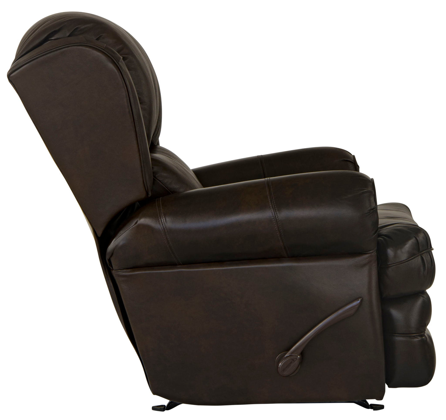 Roberto - Leather Rocker Recliner - Cocoa - Hornell Furniture Outlet