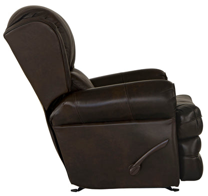 Roberto - Leather Rocker Recliner - Cocoa - Hornell Furniture Outlet