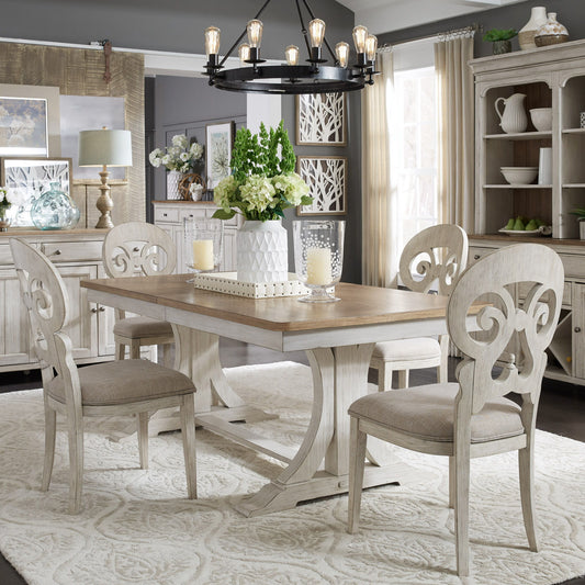 Farmhouse Reimagined - Trestle Table Set - Hornell Furniture Outlet