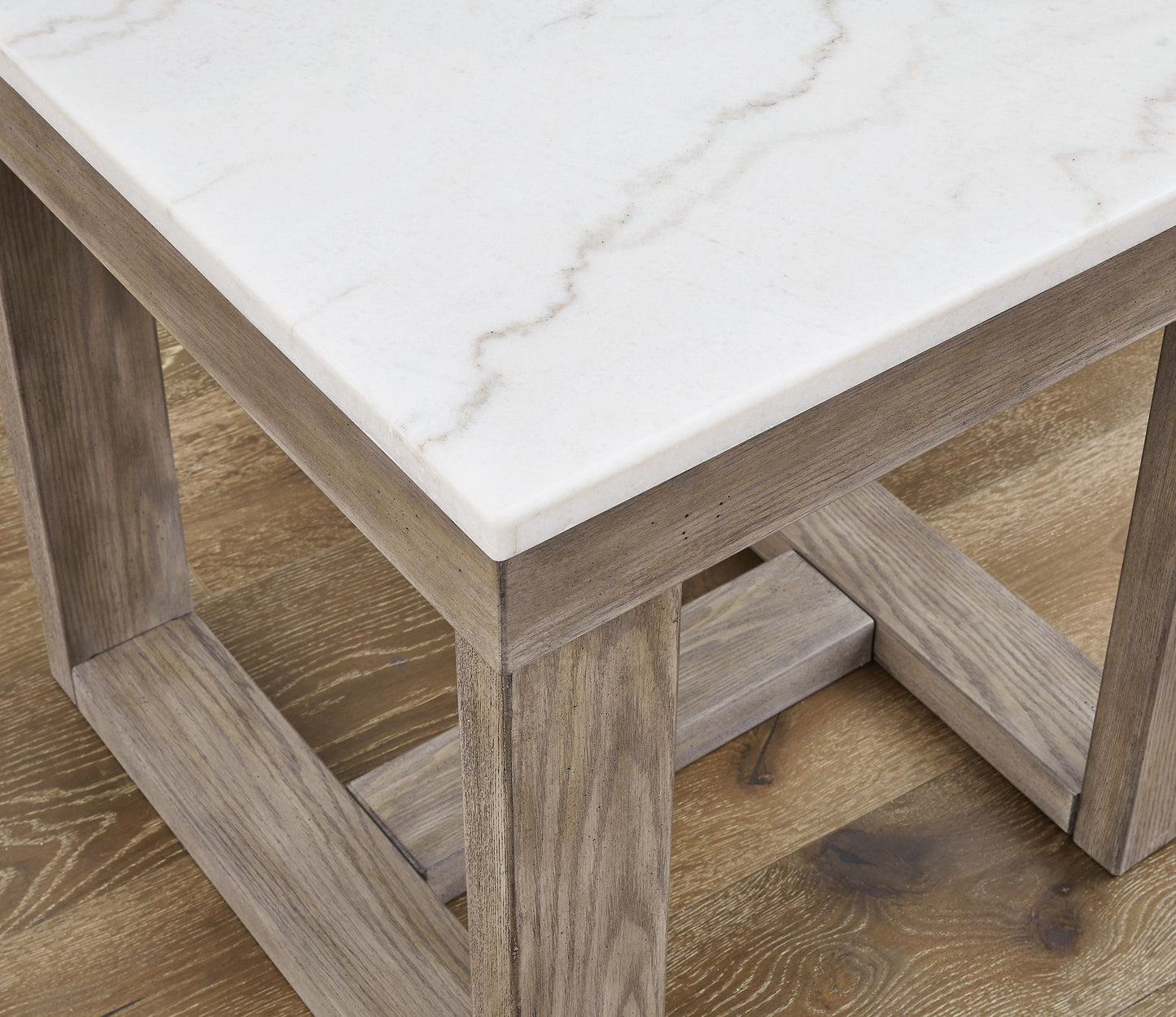 Loyaska - Brown / Ivory - Square End Table - Hornell Furniture Outlet