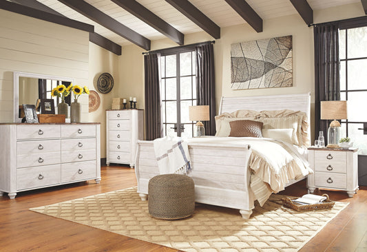 Willowton - Sleigh Bed - Hornell Furniture Outlet