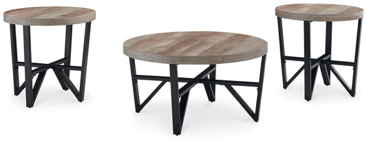 Deanlee - Grayish Brown / Black - Occasional Table Set (Set of 3) - Hornell Furniture Outlet