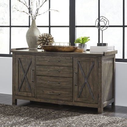 Sonoma Road - Small Credenza - Light Brown - Hornell Furniture Outlet
