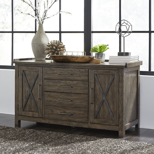 Sonoma Road - Small Credenza - Light Brown - Hornell Furniture Outlet