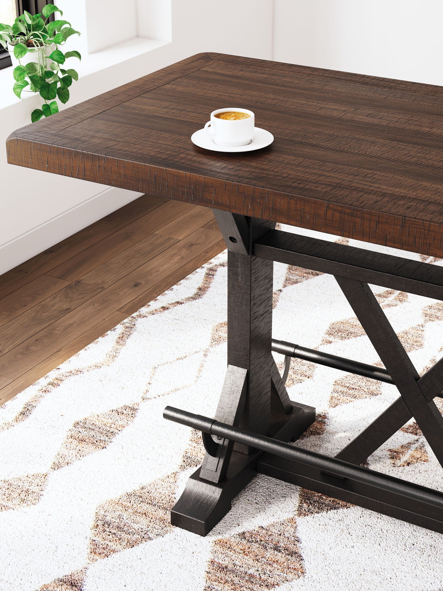 Valebeck - Rect Dining Room Counter Table With Wine Rack - Hornell Furniture Outlet