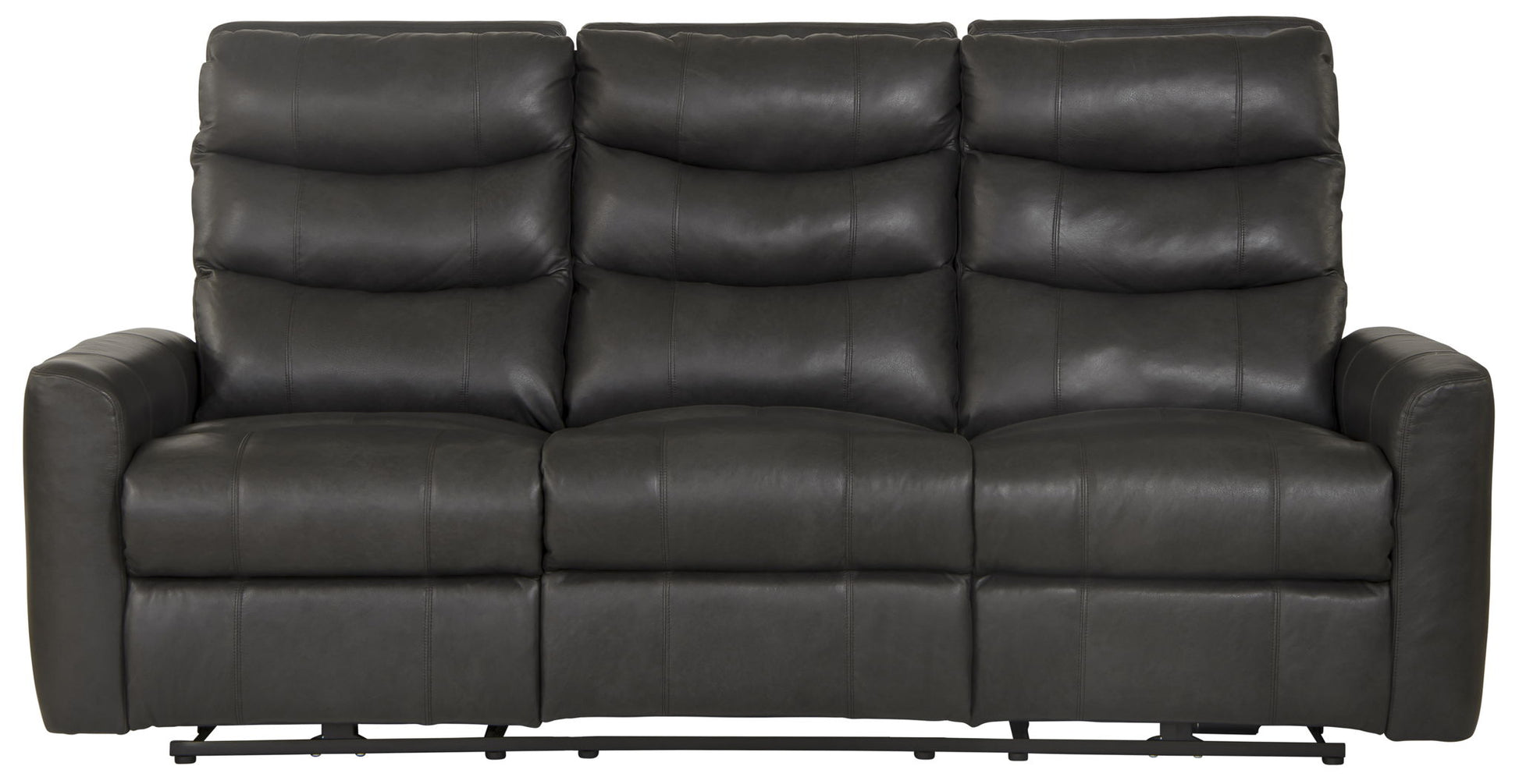Bosa - Leather Power Reclining Sofa - Charcoal - Hornell Furniture Outlet