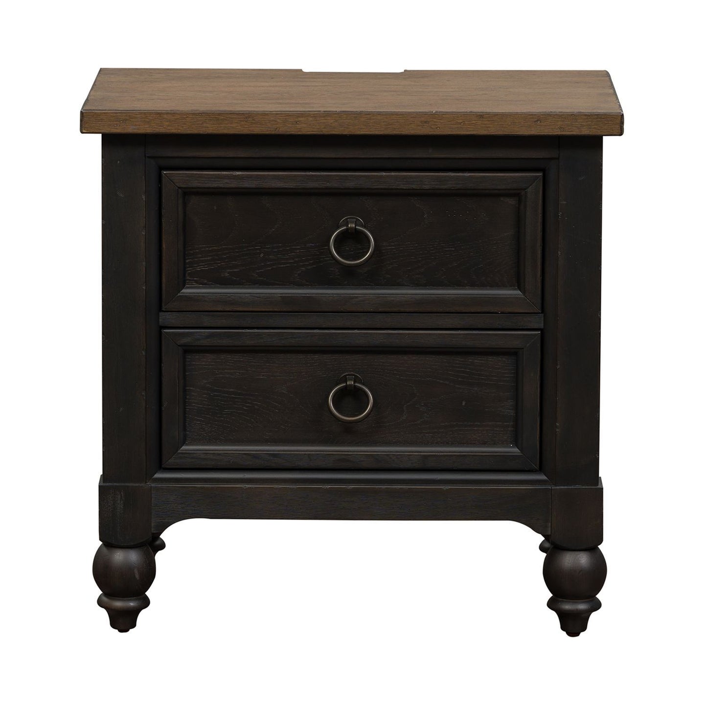 Americana Farmhouse - 2 Drawer Night Stand With Charging Station - Hornell Furniture Outlet