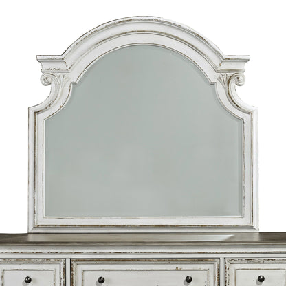 Magnolia Manor - Dresser & Arched Mirror - White - Hornell Furniture Outlet