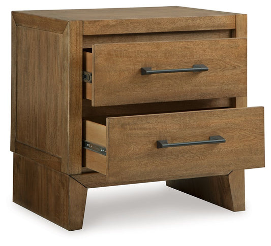 Sherbana - Light Brown - Two Drawer Night Stand - Hornell Furniture Outlet
