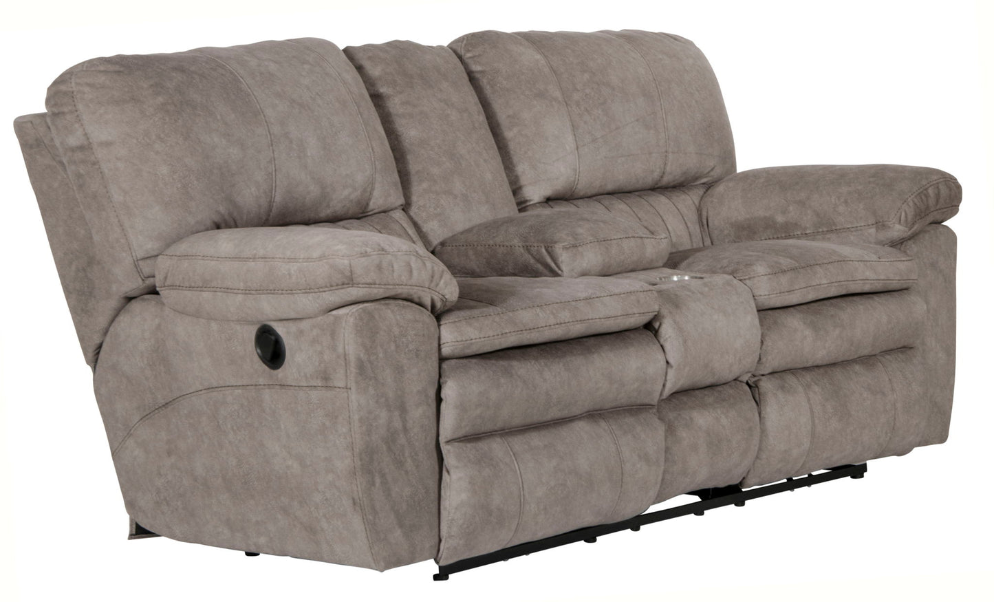 Reyes - Lay Flat Reclining Console Loveseat With Storage & Cupholders - Hornell Furniture Outlet