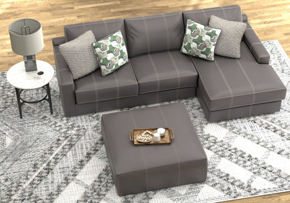 Minori - Italian Leather Sofa / Chaise And Cocktail Ottoman - Hornell Furniture Outlet