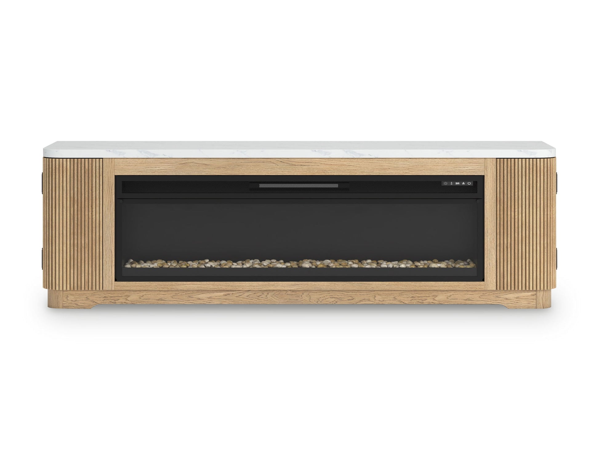 Camdill - Light Brown - 80" TV Stand With Electric Fireplace - Hornell Furniture Outlet