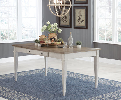 Skempton - White - RECT DRM Table w/Storage - Hornell Furniture Outlet