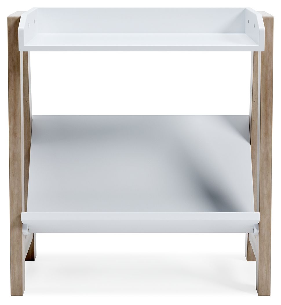 Blariden - White / Tan - Small Bookcase - Hornell Furniture Outlet