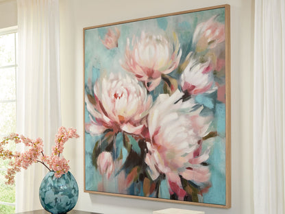 Parryville - Aqua / Pink - Wall Art - Hornell Furniture Outlet