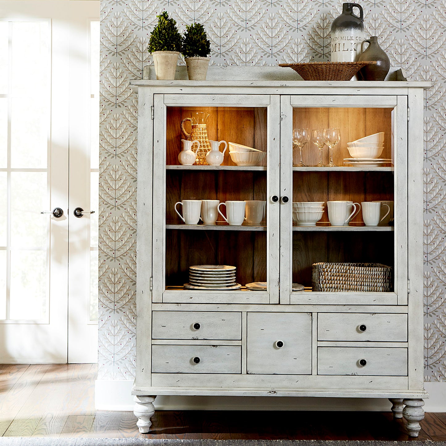 Whitney - Display Cabinet - White - Hornell Furniture Outlet