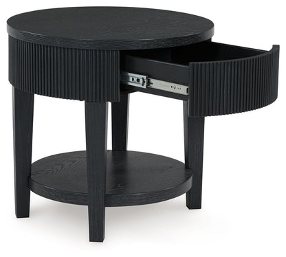 Marstream - Black - Round End Table - Hornell Furniture Outlet