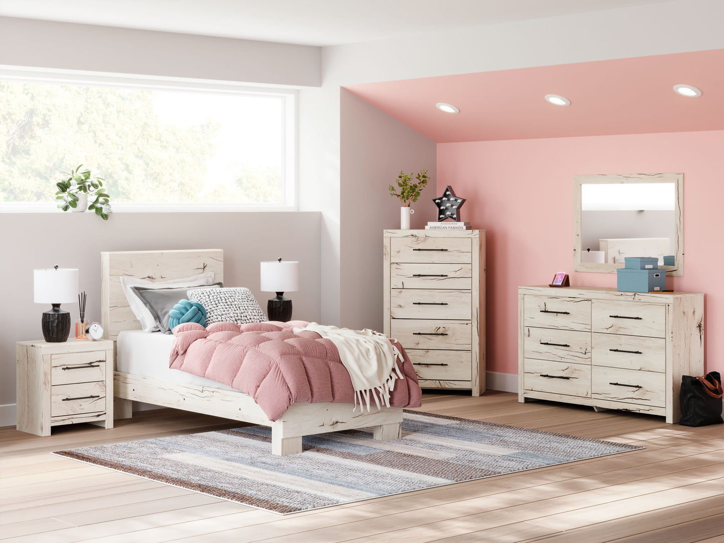 Lawroy - Two Drawer Night Stand - Light Natural - Hornell Furniture Outlet