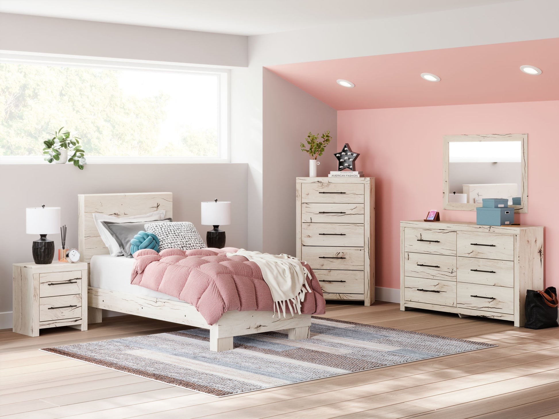 Lawroy - Two Drawer Night Stand - Light Natural - Hornell Furniture Outlet