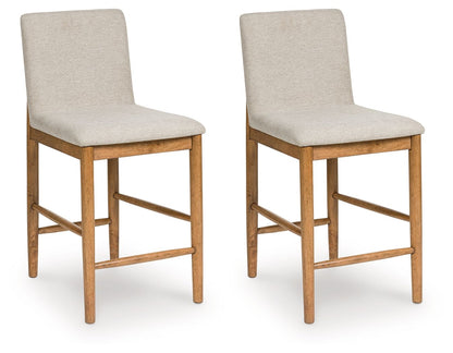 Isanti - Light Brown - Upholstered Barstool (Set of 2) - Hornell Furniture Outlet