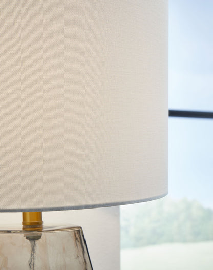 Taylow - Gray - Glass Table Lamp - Hornell Furniture Outlet