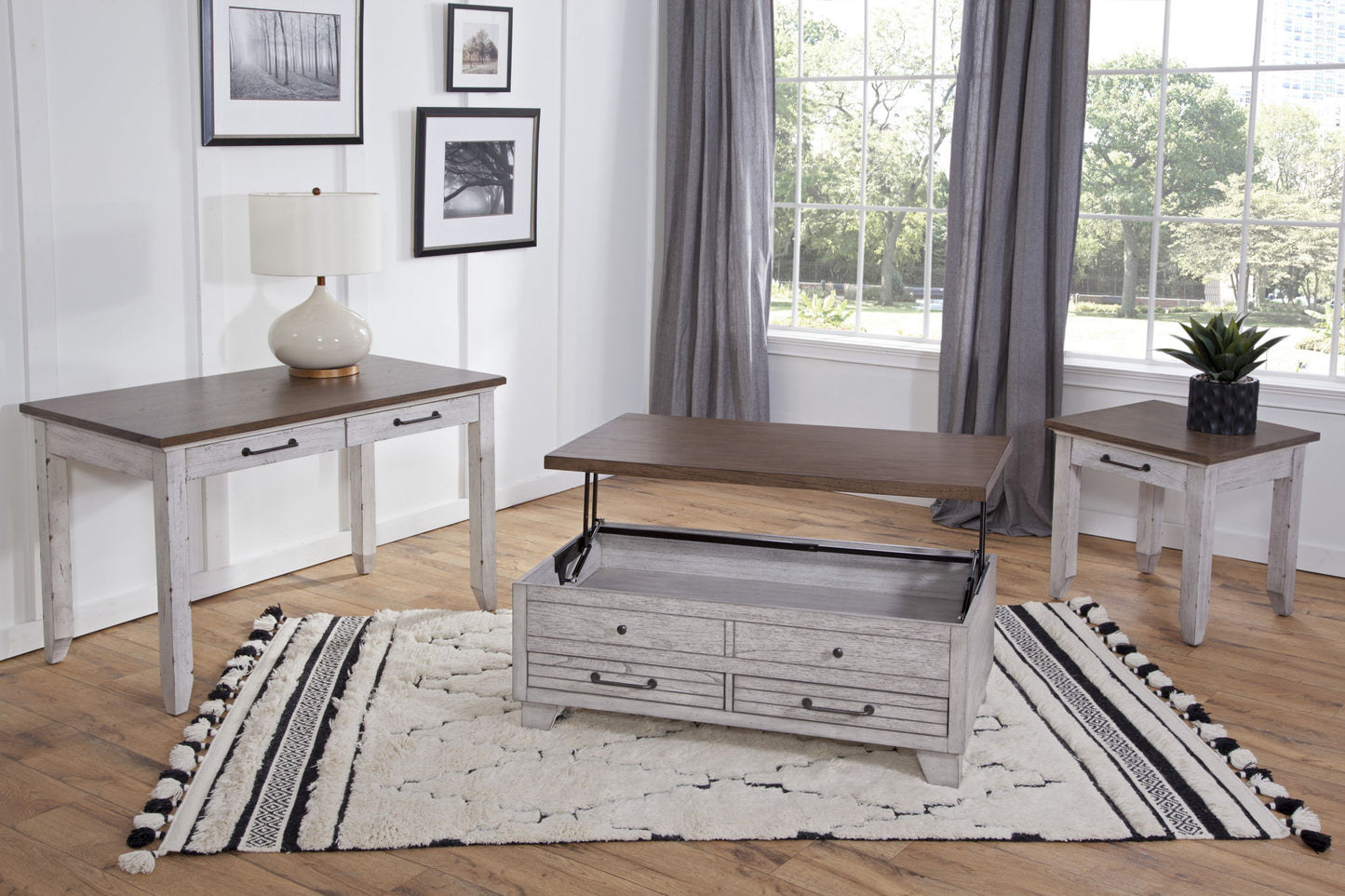 Bear Creek - Lift Top Cocktail - White - Hornell Furniture Outlet