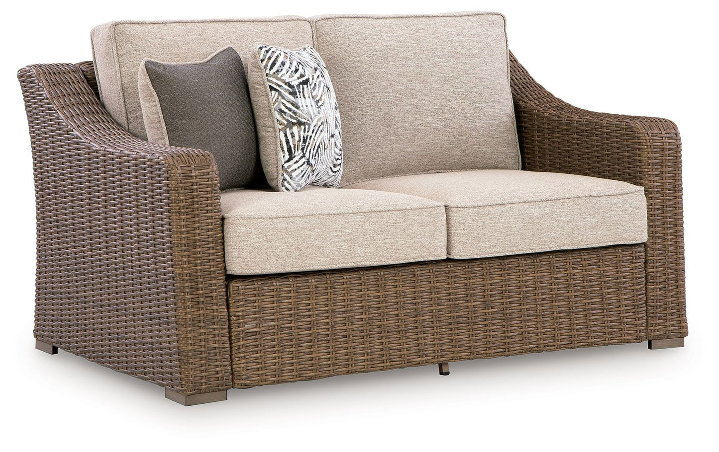 Laguna Heights - Loveseat With Cushion - Beige - Hornell Furniture Outlet