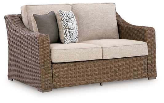Laguna Heights - Loveseat With Cushion - Beige - Hornell Furniture Outlet