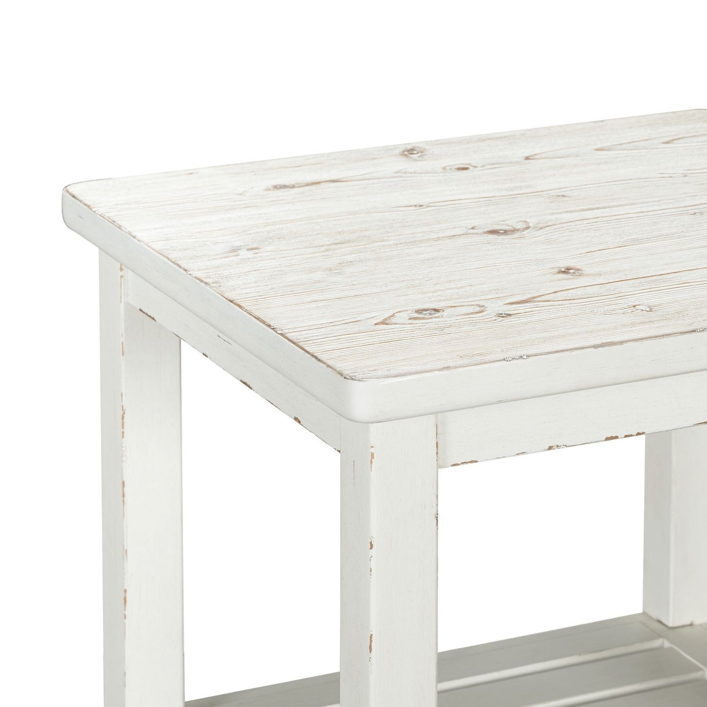 Backroads - End Table - Weathered White & Parchment Brown - Hornell Furniture Outlet