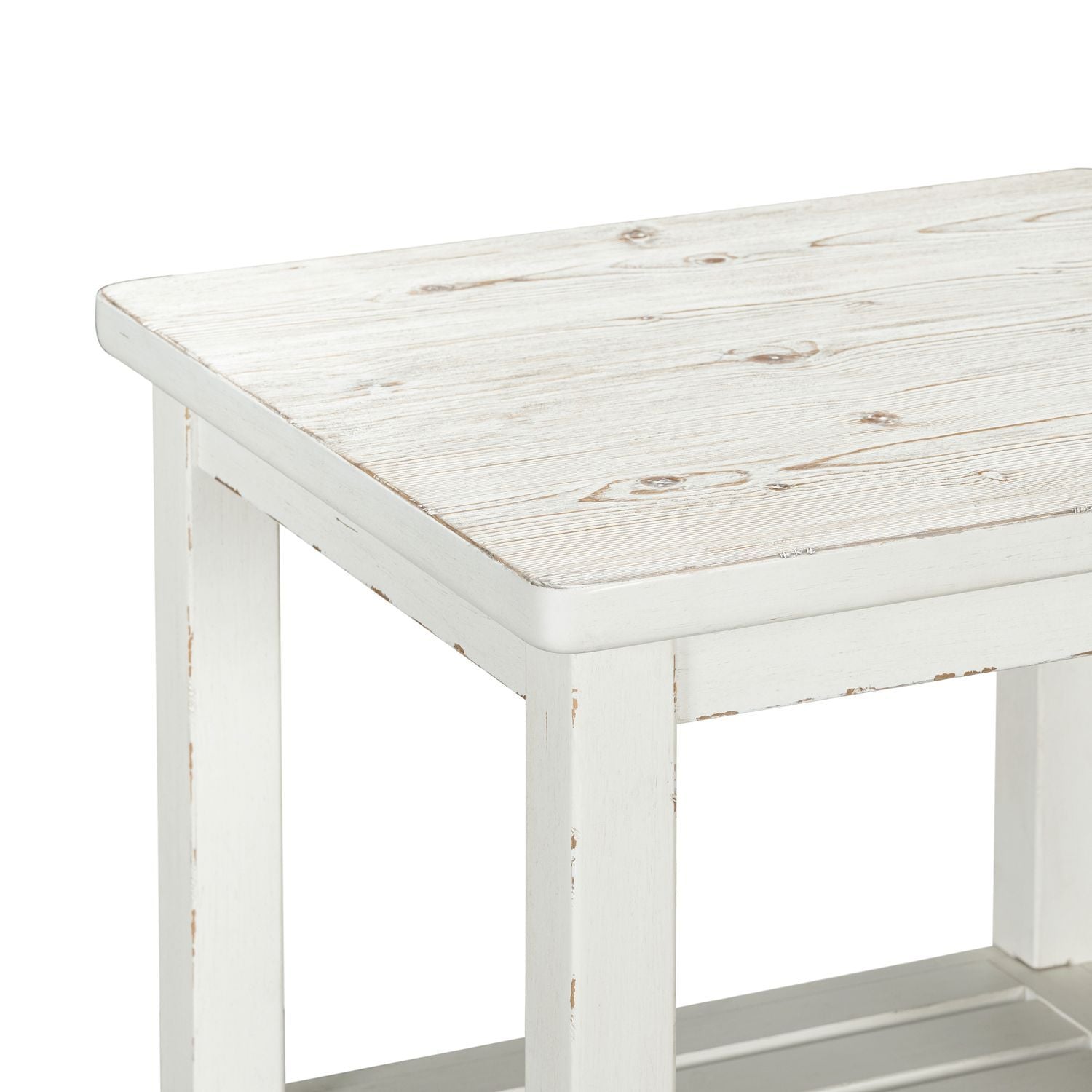 Backroads - End Table - Weathered White & Parchment Brown - Hornell Furniture Outlet
