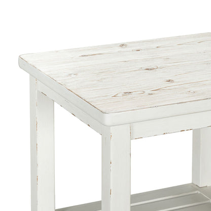 Backroads - End Table - Weathered White & Parchment Brown - Hornell Furniture Outlet