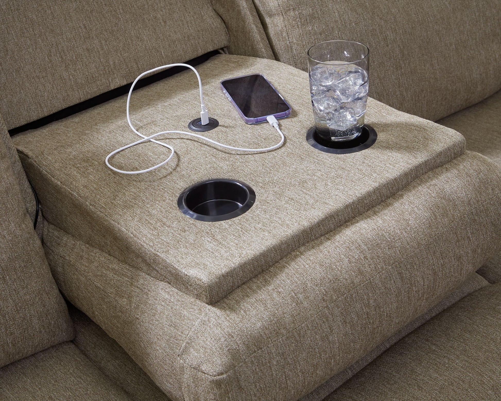 Side - Swipe - Reclining Sofa With Drop Down Table - Hornell Furniture Outlet