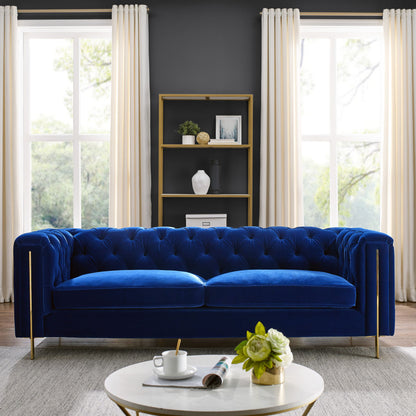 Charlene - Velvet Button Tufted Sofa - Hornell Furniture Outlet