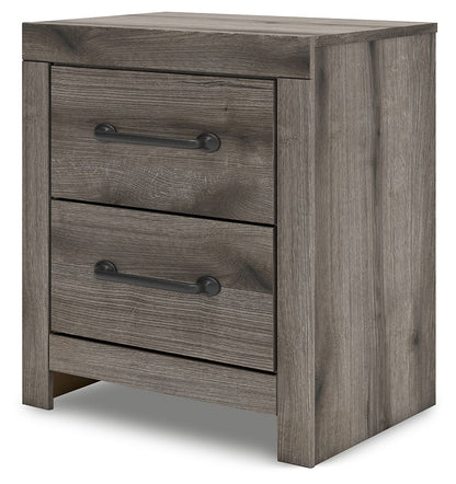 Graystorm - Brown Gray - Two Drawer Night Stand - Hornell Furniture Outlet