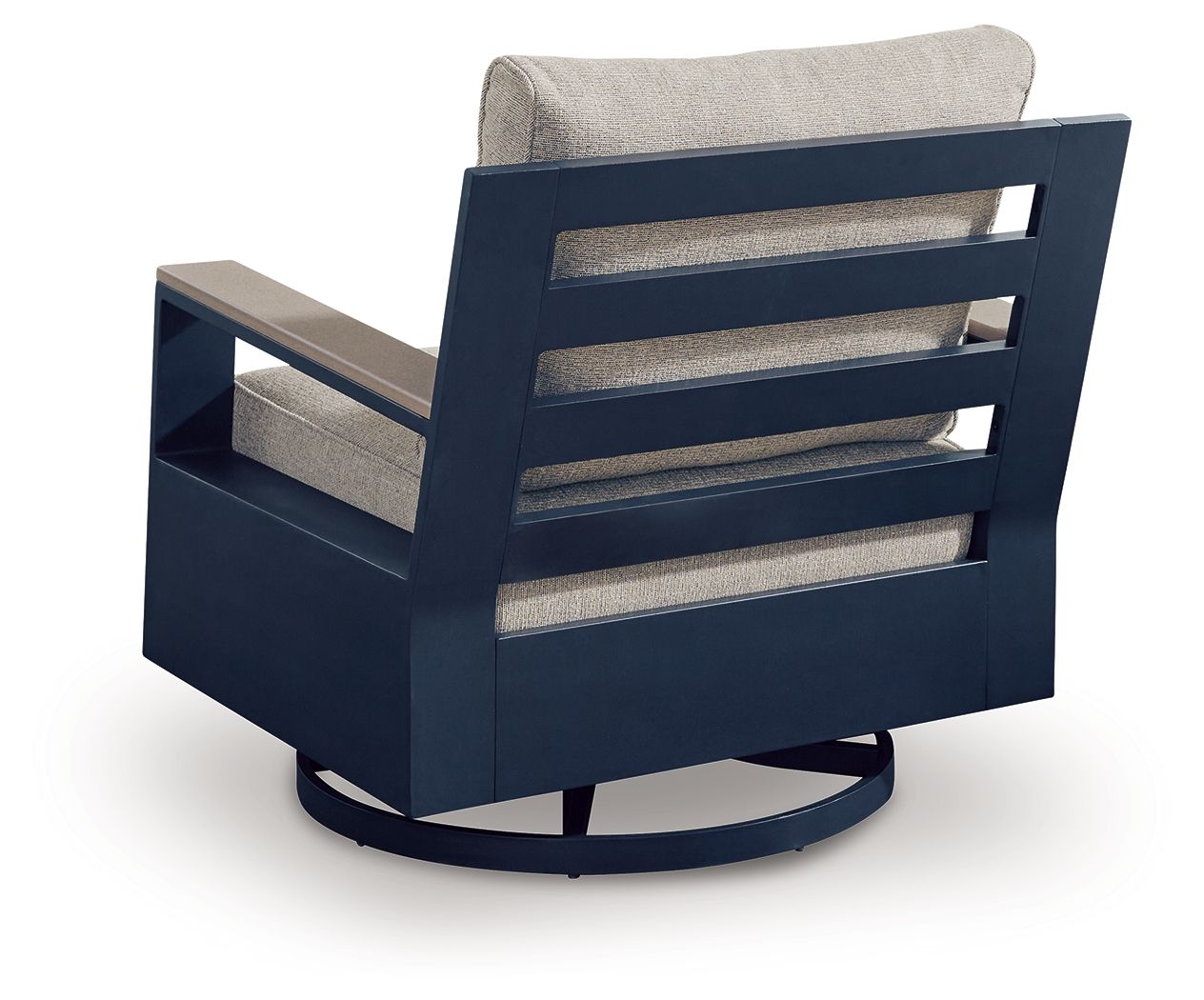 East Beach - Swivel Glider Chair With Cushion - Blue - Hornell Furniture Outlet