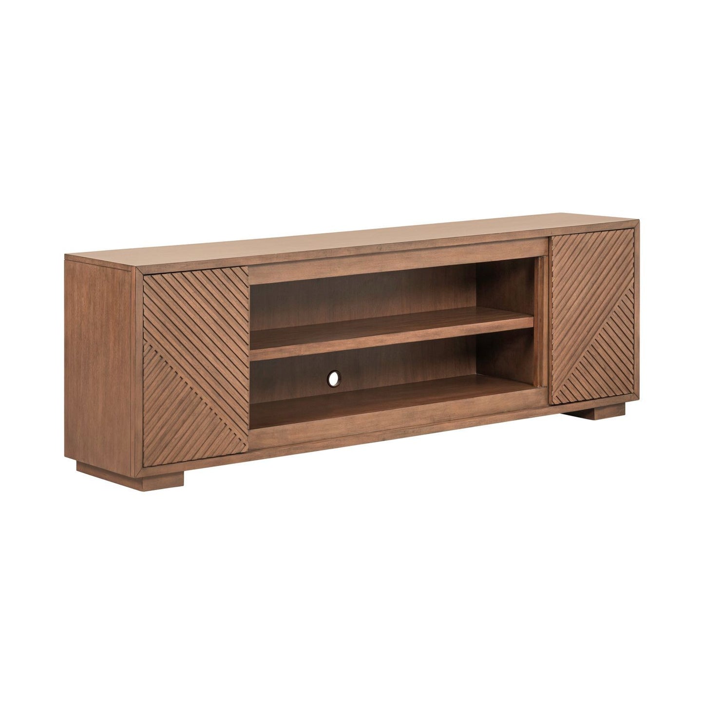 Fireplace TV Consoles - 84'' Fireplace TV Console Multiplees - Light Brown - Hornell Furniture Outlet