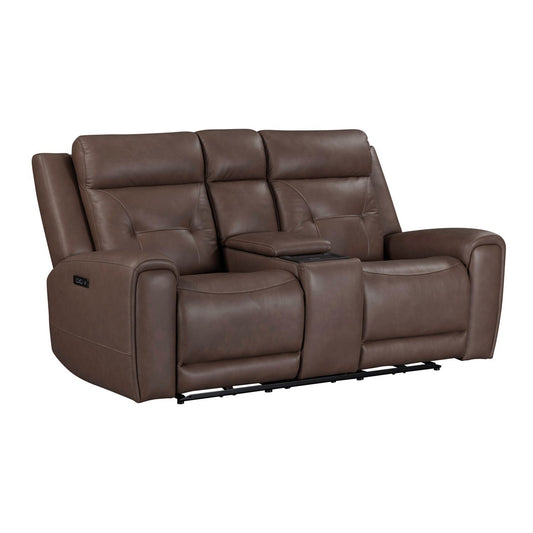 Beckham - Loveseat With Console P2 & ZG - Brown - Hornell Furniture Outlet