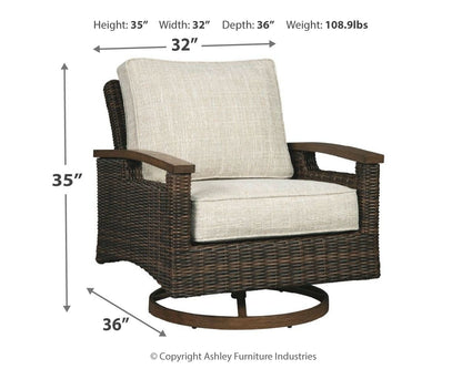 Paradise Trail - Medium Brown - Swivel Lounge Chair (Set of 2) - Hornell Furniture Outlet